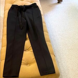 Black Elastic-Waist Pants